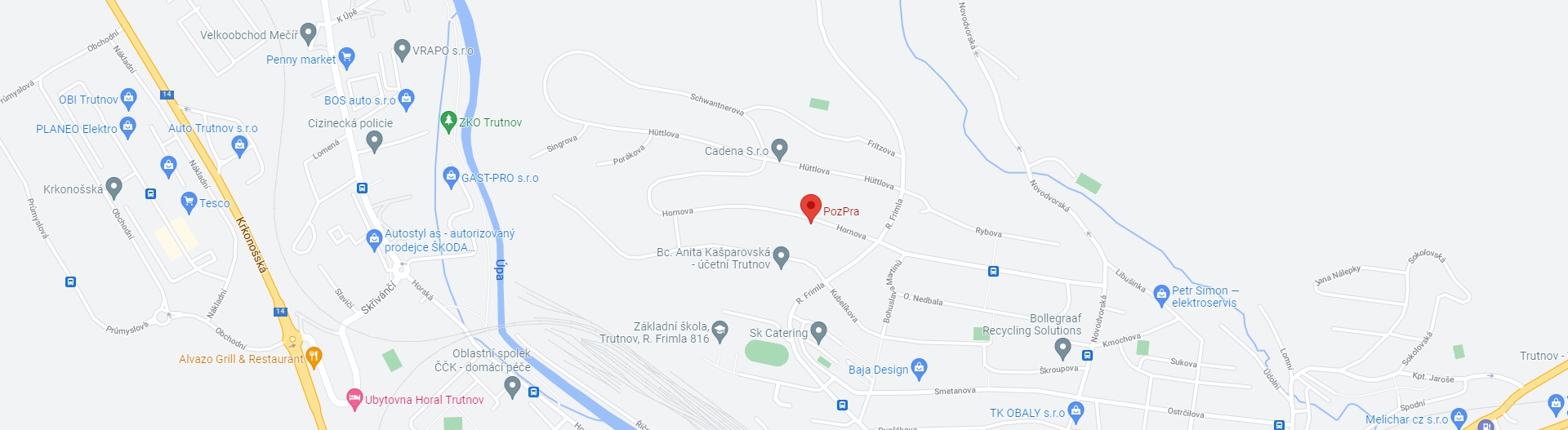 mapa pozemní práce Trutnov